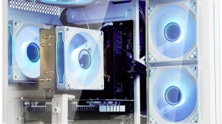 suevery Prebuilt Gaming PC Desktop Computer R5 White Tower